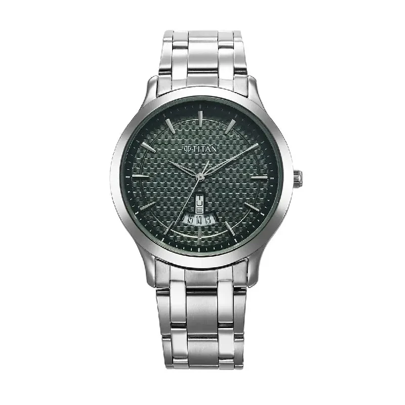 Titan Karishma Quartz Green Dial Men's Watch- 1825SM11